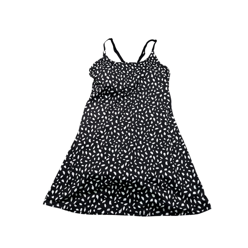 Black & White Athletic Dress Built In Shorts Spaghetti Strap Size Small